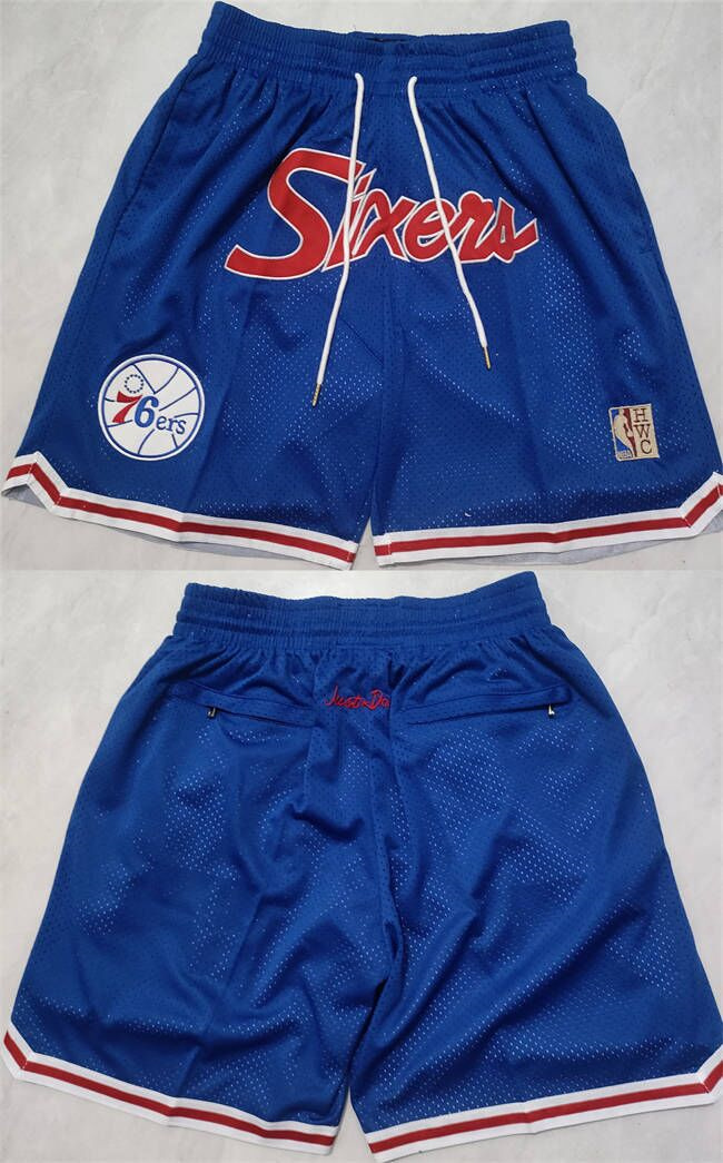 Men's Philadelphia 76ers Blue Shorts (Run Small)